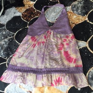 Bebe Size Medium Purple Crotchet Halter Top